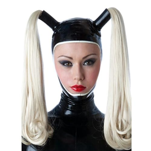 GAYLOP Latexhaube, Latexmaske, Rollenspiele, Latexhaube mit Zöpfen Maske, XXL, schwarz-weiß GAYLOP Latexhaube, Latexmaske, Rollenspiele, Latexhaube mit Zöpfen Maske, XXL, schwarz-weiß von GAYLOP