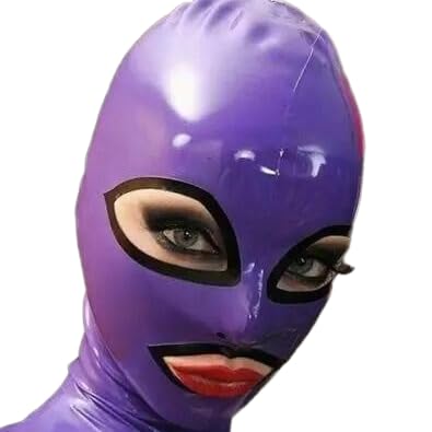 GAYLOP Latexhaube Lila Latexmaske mit Reißverschluss Augeneckenaufkleber Schwarzer Rand Maske, M, Lila und Schwarz GAYLOP Latexhaube Lila Latexmaske mit Reißverschluss Augeneckenaufkleber Schwarzer Rand Maske, M, Lila und Schwarz von GAYLOP