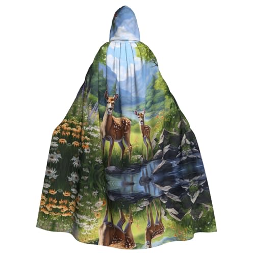 GBCVXZ Umhang mit Kapuze, Motiv: Mutter und Hirsch und Baby, bequemer und elastischer Umhang, Volldruck-Design, perfekt für Halloween-Kostüm und Cosplay-Partys GBCVXZ Umhang mit Kapuze, Motiv: Mutter und Hirsch und Baby, bequemer und elastischer Umhang, Volldruck-Design, perfekt für Halloween-Kostüm und Cosplay-Partys von GBCVXZ