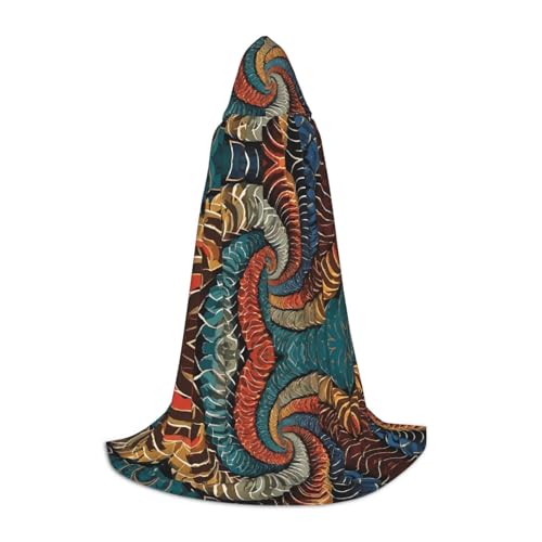 GBMBZSKP (Bär-Tanz-Batik-Farbstoff) Halloween-Kapuzenumhang Hexenhut für Jungen Mädchen Kinder, 85–134 cm, Kapuzenumhang, Halloween, Vampir-Kostüm, Cosplay, Ostern, Maskerade, Party von GBMBZSKP