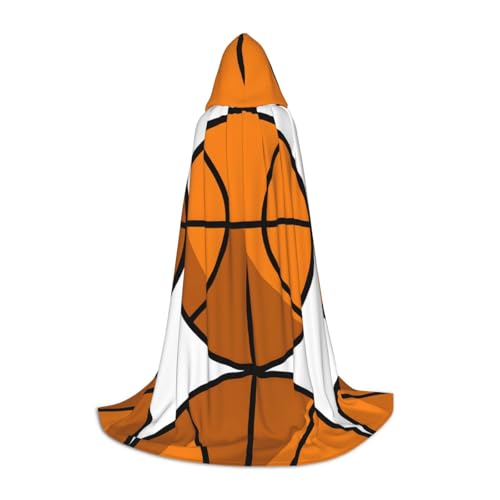 GBMBZSKP (Basketball) Halloween-Kapuzenumhang, Hexenhut für Jungen und Mädchen, Kinder, 85–134 cm, Kapuzenumhang, Halloween, Vampir-Kostüm, Cosplay, Ostern, Maskerade, Party von GBMBZSKP