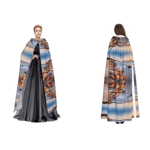 GBMBZSKP (Beach Maui Hawaii Sonnenuntergang Meer Wellen Wolken) Halloween Kapuzenumhang Maskerade Party Cosplay Kostüme Ostern Unisex Kapuzen Vampir Hexe Umhang für Erwachsene von GBMBZSKP