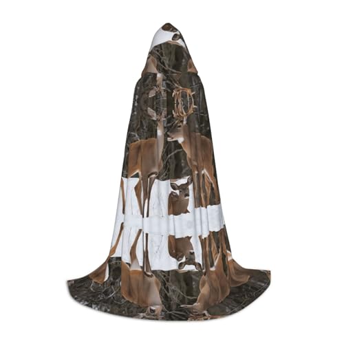 GBMBZSKP (Beauty Deer) Halloween-Kapuzenumhang, Hexenhut für Jungen und Mädchen, 85–134 cm, Kapuzenumhang, Halloween-Vampir-Kostüm, Cosplay, Ostern, Maskerade, Party von GBMBZSKP