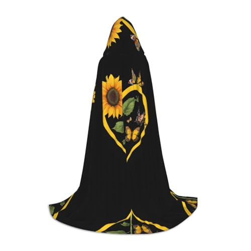 GBMBZSKP (Blessed To Be Called Nana-Sonnenblume) Halloween-Kapuzenumhang Hexenhut für Jungen Mädchen Kinder, 85–134 cm, Kapuzenumhang, Halloween, Vampir-Kostüm, Cosplay, Ostern, Maskerade, Party von GBMBZSKP
