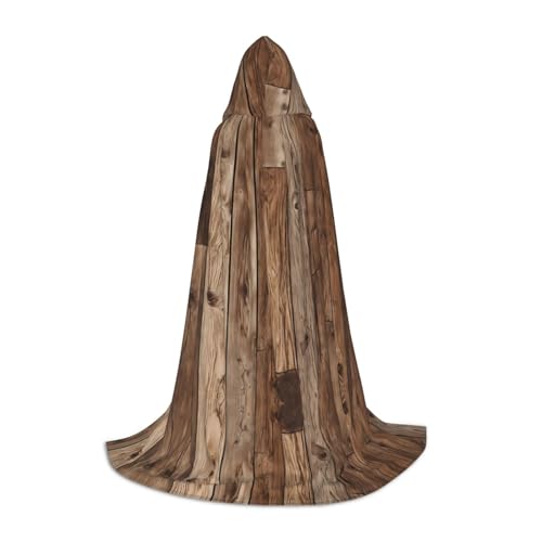 GBMBZSKP (Braunes Holz) Halloween-Kapuzenumhang, Hexenhut für Jungen und Mädchen, Kinder, 85–134 cm, Kapuzenumhang, Halloween, Vampir-Kostüm, Cosplay, Ostern, Maskerade, Party von GBMBZSKP