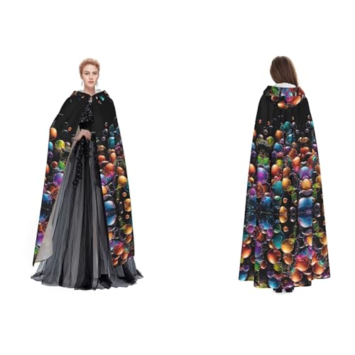 GBMBZSKP (Bunte Regenbogensterne) Halloween-Kapuzenumhang, Maskerade, Party, Cosplay, Kostüme, Ostern, Unisex, Vampir-Hexen-Umhang für Erwachsene von GBMBZSKP