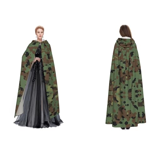 GBMBZSKP (Camouflage-Muster) Halloween-Kapuzenumhang, Maskerade, Party, Cosplay, Kostüme, Ostern, Unisex, Vampir-Hexen-Umhang für Erwachsene von GBMBZSKP