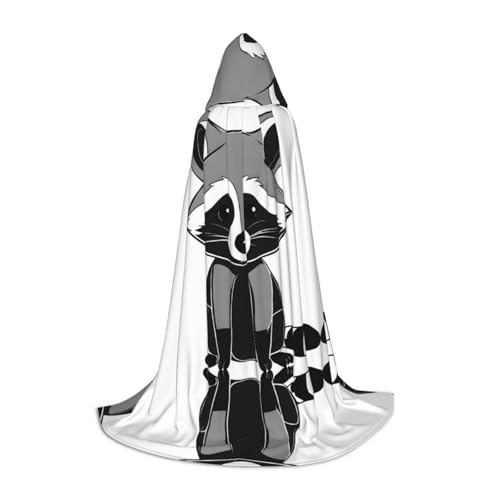 GBMBZSKP (Cartoon süßer Waschbär) Halloween Kapuzenumhang Hexenhut für Jungen Mädchen Kinder, 85–134 cm Kapuzenumhang Halloween Vampire Kostüm Cosplay Ostern Maskerade Party von GBMBZSKP