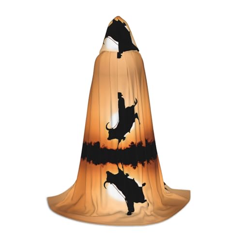 GBMBZSKP (Cool Bull Riding) Halloween Kapuzenumhang Hexenhut für Jungen Mädchen Kinder, 85–134 cm, Kapuzenumhang, Halloween, Vampir-Kostüm, Cosplay, Ostern, Maskerade, Party von GBMBZSKP
