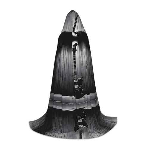 GBMBZSKP (E-Gitarre) Halloween-Kapuzenumhang, Hexenhut für Jungen und Mädchen, 85–134 cm, Kapuzenumhang, Halloween-Vampir-Kostüm, Cosplay, Ostern, Maskerade, Party von GBMBZSKP