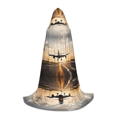 GBMBZSKP (Flugzeug) Halloween-Kapuzenumhang, Hexenhut für Jungen, Mädchen, Kinder, 85–134 cm, Kapuzenumhang, Halloween, Vampir-Kostüm, Cosplay, Ostern, Maskerade, Party von GBMBZSKP