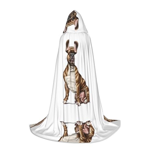 GBMBZSKP (Französische süße Bulldogge) Halloween-Kapuzenumhang Hexenhut für Jungen Mädchen Kinder, 85–134 cm, Kapuzenumhang, Halloween-Vampir-Kostüm, Cosplay, Ostern, Maskerade, Party von GBMBZSKP