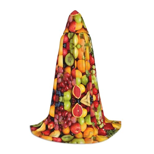GBMBZSKP (Frisches Obst und Gemüse) Halloween-Kapuzenumhang, Hexenhut für Jungen, Mädchen, Kinder, 85–134 cm, Kapuzenumhang, Halloween, Vampir-Kostüm, Cosplay, Ostern, Maskerade, Party von GBMBZSKP