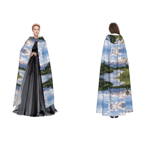 GBMBZSKP (Grand Teton National Park) Halloween-Kapuzenumhang, Maskerade, Party, Cosplay, Kostüme, Ostern, Unisex, Vampir-Hexenumhang für Erwachsene von GBMBZSKP