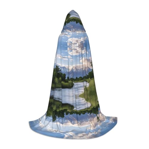 GBMBZSKP (Grand Teton National Park) Halloween Kapuzenumhang Hexenhut für Jungen Mädchen Kinder, 85–134 cm Kapuzenumhang Halloween Vampire Kostüm Cosplay Ostern Maskerade Party von GBMBZSKP