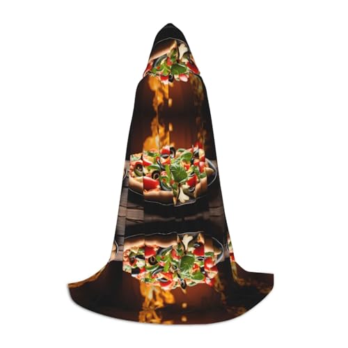 GBMBZSKP (Große Pizza) Halloween-Kapuzenumhang, Hexenhut für Jungen und Mädchen, Kinder, 85–134 cm, Kapuzenumhang, Halloween, Vampir-Kostüm, Cosplay, Ostern, Maskerade, Party von GBMBZSKP