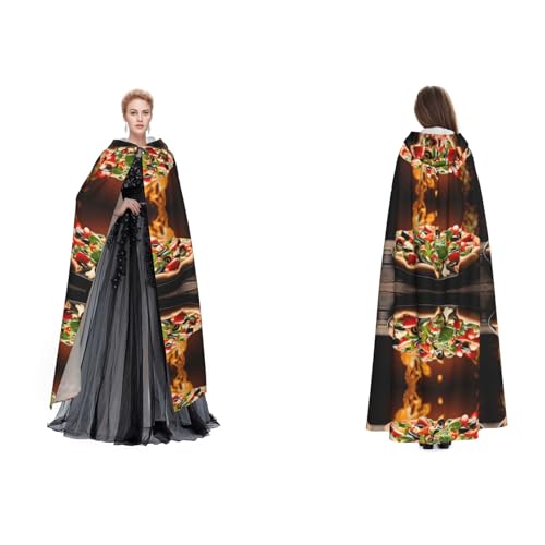 GBMBZSKP (Große Pizza) Halloween-Kapuzenumhang, Maskerade, Party, Cosplay, Kostüme, Ostern, Unisex, Vampir-Hexen-Umhang für Erwachsene von GBMBZSKP