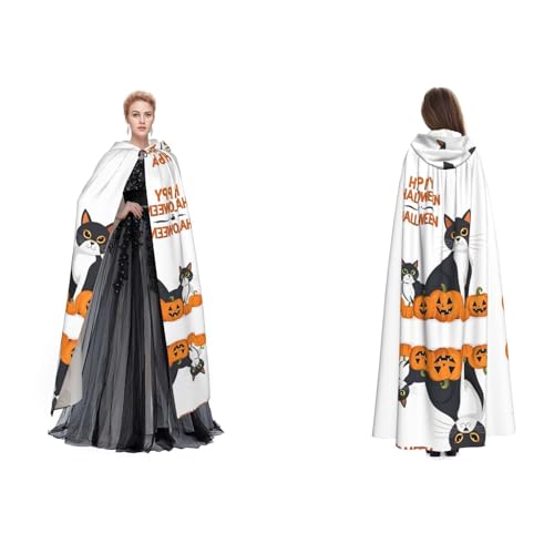 GBMBZSKP (Happy-Halloween-Day-Trick-or-Treat) Halloween-Kapuzenumhang, Maskerade, Party, Cosplay, Kostüme, Ostern, Unisex, Vampir-Hexen-Umhang für Erwachsene von GBMBZSKP