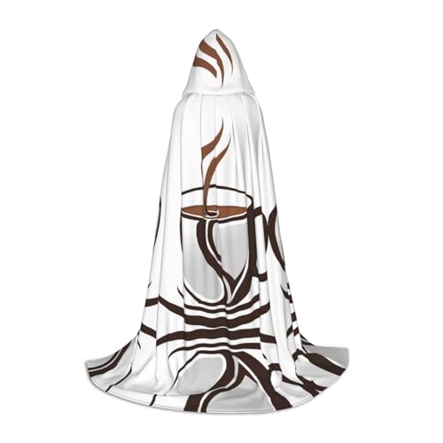 GBMBZSKP (Kaffeetasse) Halloween-Kapuzenumhang, Hexenhut für Jungen und Mädchen, Kinder, 85–134 cm, Kapuzenumhang, Halloween, Vampir-Kostüm, Cosplay, Ostern, Maskerade, Party von GBMBZSKP
