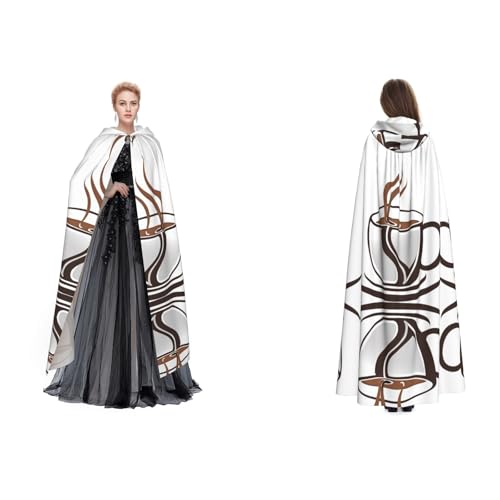 GBMBZSKP (Kaffeetasse) Halloween-Kapuzenumhang, Maskerade, Party, Cosplay, Kostüme, Ostern, Unisex, Vampir-Hexen-Umhang für Erwachsene von GBMBZSKP