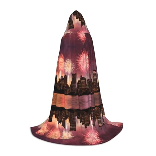 GBMBZSKP (Las Vegas Sunset) Halloween-Kapuzenumhang, Hexenhut für Jungen und Mädchen, Kinder, 85–134 cm, Kapuzenumhang, Halloween, Vampir-Kostüm, Cosplay, Ostern, Maskerade, Party von GBMBZSKP