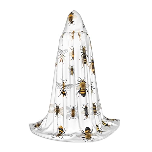 GBMBZSKP (Lustige Bienen) Halloween-Kapuzenumhang, Hexenhut für Jungen, Mädchen, Kinder, 85–134 cm, Kapuzenumhang, Halloween, Vampir-Kostüm, Cosplay, Ostern, Maskerade, Party von GBMBZSKP