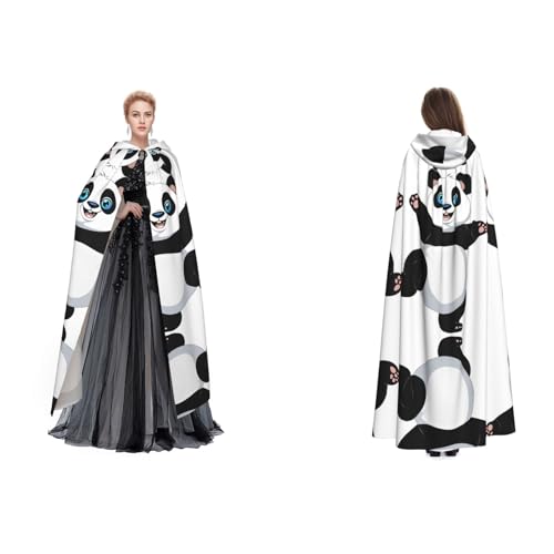 GBMBZSKP (Pandas) Halloween-Kapuzenumhang, Maskerade, Party, Cosplay, Kostüme, Ostern, Unisex, Vampir-Hexen-Umhang für Erwachsene von GBMBZSKP