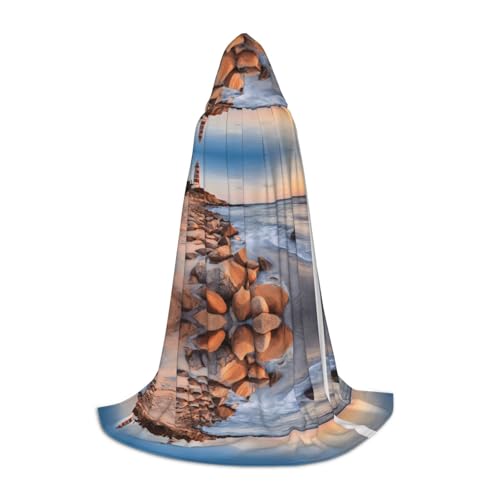 GBMBZSKP (Strand Maui Hawaii Sonnenuntergang Meer Wellen Wolken) Halloween Kapuzenumhang Hexenhut für Jungen Mädchen Kinder, 85–134 cm Kapuzenumhang Halloween Vampire Kostüm Cosplay Ostern Maskerade von GBMBZSKP