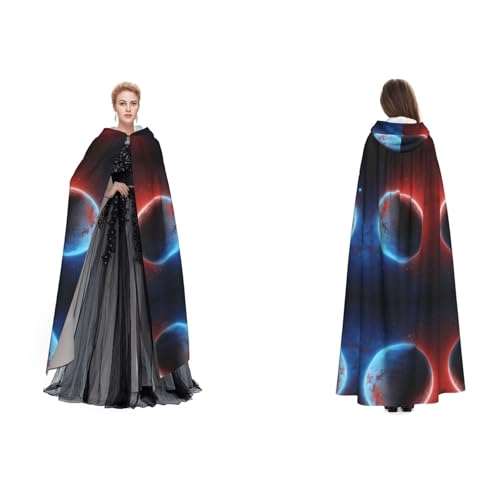 GBMBZSKP (Weltraumplanet Erde) Halloween-Kapuzenumhang, Maskerade, Party, Cosplay, Kostüme, Ostern, Unisex, Vampir-Hexenumhang für Erwachsene von GBMBZSKP