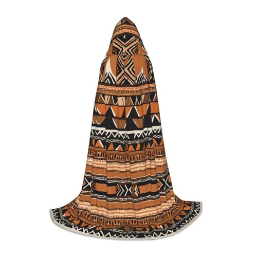 GBMBZSKP Afrikanischer Schlammtuch, Tribal), Halloween-Kapuzenumhang, Hexenhut für Jungen, Mädchen, Kinder, 85–134 cm, Kapuzenumhang, Halloween, Vampir-Kostüm, Cosplay, Ostern, Maskerade, Party von GBMBZSKP