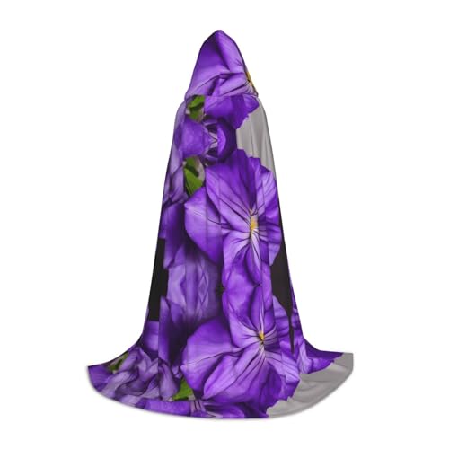 GBMBZSKP Blühende lila Blumen), Halloween-Kapuzenumhang, Hexenhut für Jungen, Mädchen, Kinder, 85–134 cm, Kapuzenumhang, Halloween, Vampir-Kostüm, Cosplay, Ostern, Maskerade, Party von GBMBZSKP