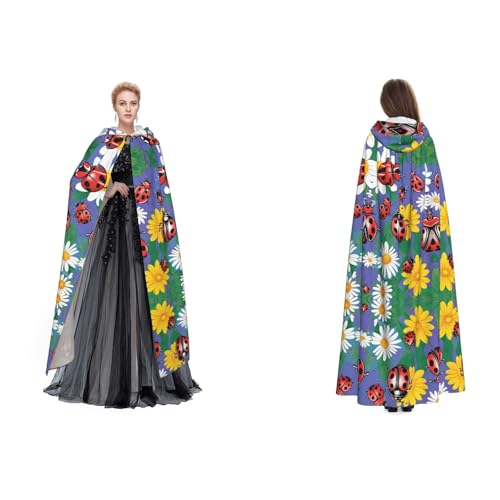 GBMBZSKP Farbenfroher Marienkäfer-Umhang mit Kapuze, Maskerade, Party, Cosplay, Ostern, Unisex, Vampir-Hexen-Umhang für Erwachsene GBMBZSKP Farbenfroher Marienkäfer-Umhang mit Kapuze, Maskerade, Party, Cosplay, Ostern, Unisex, Vampir-Hexen-Umhang für Erwachsene von GBMBZSKP