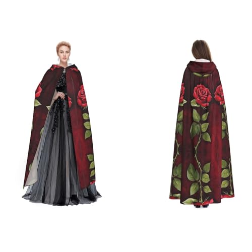 GBMBZSKP Halloween-Kapuzenumhang, Gothic-Rose, Maskerade, Party, Cosplay, Ostern, Unisex, Vampir-Hexen-Umhang für Erwachsene GBMBZSKP Halloween-Kapuzenumhang, Gothic-Rose, Maskerade, Party, Cosplay, Ostern, Unisex, Vampir-Hexen-Umhang für Erwachsene von GBMBZSKP