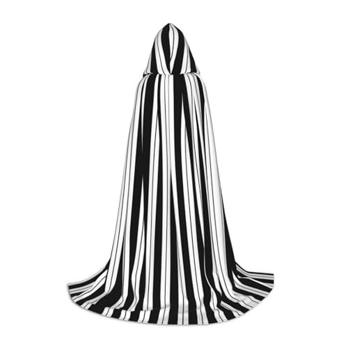 GBMBZSKP Halloween-Kapuzenumhang, Hexenhut für Jungen, Mädchen, Kinder, 85–134 cm, Kapuzenumhang, Halloween, Vampir-Kostüm, Cosplay, Ostern, Maskerade, Party, Schwarz / Weiß gestreift GBMBZSKP Halloween-Kapuzenumhang, Hexenhut für Jungen, Mädchen, Kinder, 85–134 cm, Kapuzenumhang, Halloween, Vampir-Kostüm, Cosplay, Ostern, Maskerade, Party, Schwarz / Weiß gestreift von GBMBZSKP