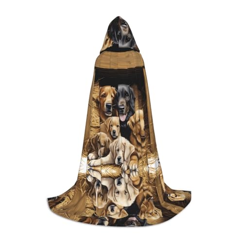 GBMBZSKP Halloween-Kapuzenumhang, Hexenhut für Jungen, Mädchen, Kinder, 85–134 cm, Kapuzenumhang, Halloween, Vampir-Kostüm, Cosplay, Ostern, Maskerade, Party von GBMBZSKP