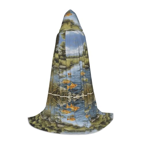 GBMBZSKP Halloween-Kapuzenumhang, Hexenhut für Jungen, Mädchen, Kinder, 85–134 cm, Kapuzenumhang, Halloween, Vampir-Kostüm, Cosplay, Ostern, Maskerade, Party von GBMBZSKP