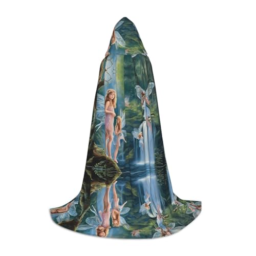 GBMBZSKP Halloween-Kapuzenumhang, Hexenhut für Jungen, Mädchen, Kinder, 85–134 cm, Kapuzenumhang, Halloween, Vampir-Kostüm, Cosplay, Ostern, Maskerade, Party von GBMBZSKP