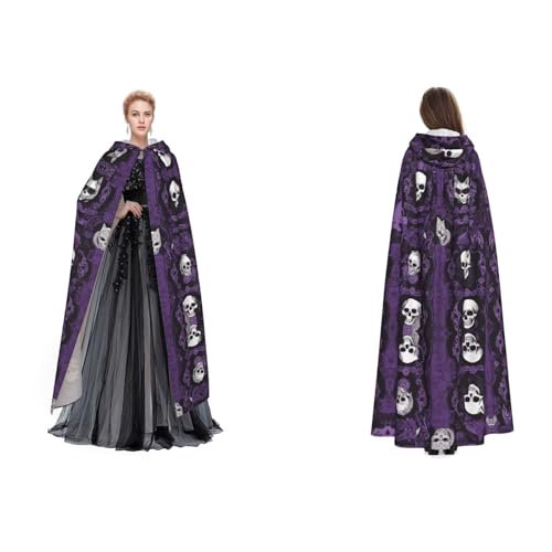GBMBZSKP Halloween-Kapuzenumhang, Maskerade, Party, Cosplay, Ostern, Unisex, Vampir-Hexen-Umhang für Erwachsene, Violett / Schwarz GBMBZSKP Halloween-Kapuzenumhang, Maskerade, Party, Cosplay, Ostern, Unisex, Vampir-Hexen-Umhang für Erwachsene, Violett / Schwarz von GBMBZSKP