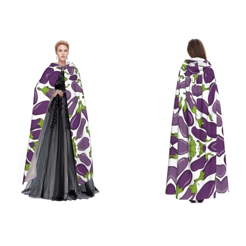 GBMBZSKP Halloween-Kapuzenumhang mit Cartoon-Aubergine, Maskerade, Party, Cosplay, Ostern, Unisex, Vampir-Hexen-Umhang für Erwachsene GBMBZSKP Halloween-Kapuzenumhang mit Cartoon-Aubergine, Maskerade, Party, Cosplay, Ostern, Unisex, Vampir-Hexen-Umhang für Erwachsene von GBMBZSKP