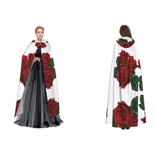 GBMBZSKP Halloween-Kapuzenumhang mit Gothic-Rosen-Aufdruck, Maskerade, Party, Cosplay, Ostern, Unisex, Vampir-Hexen-Umhang für Erwachsene GBMBZSKP Halloween-Kapuzenumhang mit Gothic-Rosen-Aufdruck, Maskerade, Party, Cosplay, Ostern, Unisex, Vampir-Hexen-Umhang für Erwachsene von GBMBZSKP