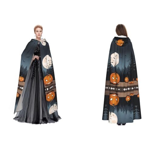 GBMBZSKP Halloween-Kapuzenumhang mit Mond und Fledermaus, Kürbis, Maskerade, Party, Cosplay, Ostern, Unisex, Vampir-Hexen-Umhang für Erwachsene GBMBZSKP Halloween-Kapuzenumhang mit Mond und Fledermaus, Kürbis, Maskerade, Party, Cosplay, Ostern, Unisex, Vampir-Hexen-Umhang für Erwachsene von GBMBZSKP