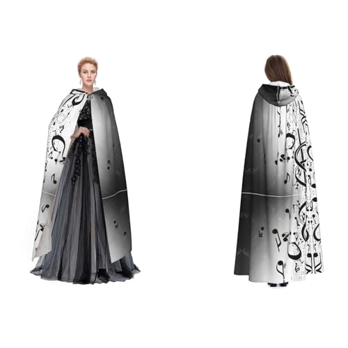 GBMBZSKP Halloween-Kapuzenumhang mit Musiknoten-Aufdruck, Maskerade, Party, Cosplay, Ostern, Unisex, Vampir-Hexen-Umhang für Erwachsene GBMBZSKP Halloween-Kapuzenumhang mit Musiknoten-Aufdruck, Maskerade, Party, Cosplay, Ostern, Unisex, Vampir-Hexen-Umhang für Erwachsene von GBMBZSKP