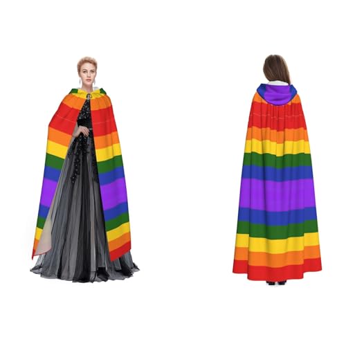 GBMBZSKP Halloween-Kapuzenumhang mit Regenbogen-Flagge, Maskerade, Party, Cosplay, Ostern, Unisex, Vampir-Hexen-Umhang für Erwachsene GBMBZSKP Halloween-Kapuzenumhang mit Regenbogen-Flagge, Maskerade, Party, Cosplay, Ostern, Unisex, Vampir-Hexen-Umhang für Erwachsene von GBMBZSKP