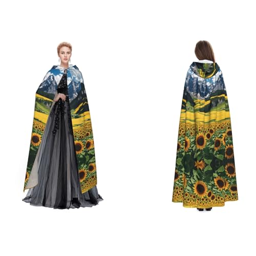 GBMBZSKP Halloween-Kapuzenumhang mit Sonnenblume über den Bergen und Feld, Maskerade, Party, Cosplay, Ostern, Unisex, Vampir-Hexen-Umhang für Erwachsene GBMBZSKP Halloween-Kapuzenumhang mit Sonnenblume über den Bergen und Feld, Maskerade, Party, Cosplay, Ostern, Unisex, Vampir-Hexen-Umhang für Erwachsene von GBMBZSKP