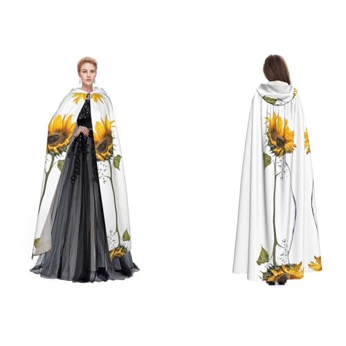 GBMBZSKP Halloween-Kapuzenumhang mit Sonnenblumen, Maskerade, Party, Cosplay, Ostern, Unisex, Vampir-Hexen-Umhang für Erwachsene GBMBZSKP Halloween-Kapuzenumhang mit Sonnenblumen, Maskerade, Party, Cosplay, Ostern, Unisex, Vampir-Hexen-Umhang für Erwachsene von GBMBZSKP