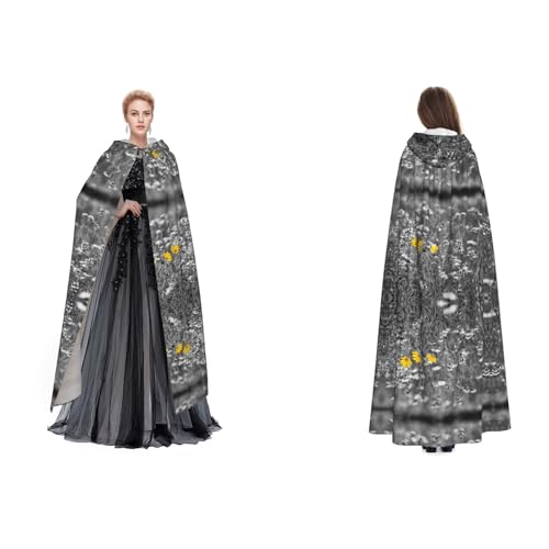 GBMBZSKP Halloween-Kapuzenumhang mit schwarzer und weißer Sonnenblumen, Maskerade, Party, Cosplay, Ostern, Unisex, Vampir-Hexen-Umhang für Erwachsene GBMBZSKP Halloween-Kapuzenumhang mit schwarzer und weißer Sonnenblumen, Maskerade, Party, Cosplay, Ostern, Unisex, Vampir-Hexen-Umhang für Erwachsene von GBMBZSKP