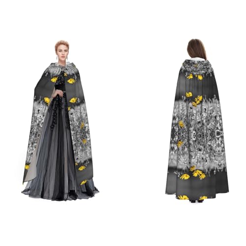 GBMBZSKP Halloween-Kapuzenumhang mit schwarzer und weißer Sonnenblumen, Maskerade, Party, Cosplay, Ostern, Unisex, Vampir-Hexen-Umhang für Erwachsene GBMBZSKP Halloween-Kapuzenumhang mit schwarzer und weißer Sonnenblumen, Maskerade, Party, Cosplay, Ostern, Unisex, Vampir-Hexen-Umhang für Erwachsene von GBMBZSKP