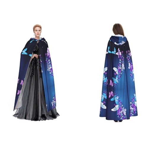 GBMBZSKP Halloween-Kapuzenumhang mit süßem lila Schmetterling, Maskerade, Party, Cosplay, Ostern, Unisex, Vampir-Hexen-Umhang für Erwachsene GBMBZSKP Halloween-Kapuzenumhang mit süßem lila Schmetterling, Maskerade, Party, Cosplay, Ostern, Unisex, Vampir-Hexen-Umhang für Erwachsene von GBMBZSKP