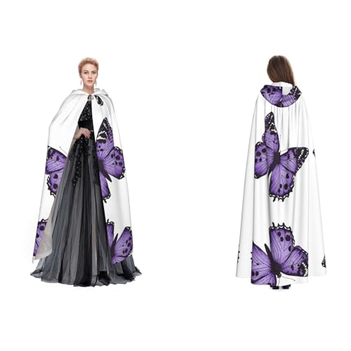 GBMBZSKP Halloween-Kapuzenumhang mit süßem lila Schmetterling, Maskerade, Party, Cosplay, Ostern, Unisex, Vampir-Hexen-Umhang für Erwachsene GBMBZSKP Halloween-Kapuzenumhang mit süßem lila Schmetterling, Maskerade, Party, Cosplay, Ostern, Unisex, Vampir-Hexen-Umhang für Erwachsene von GBMBZSKP