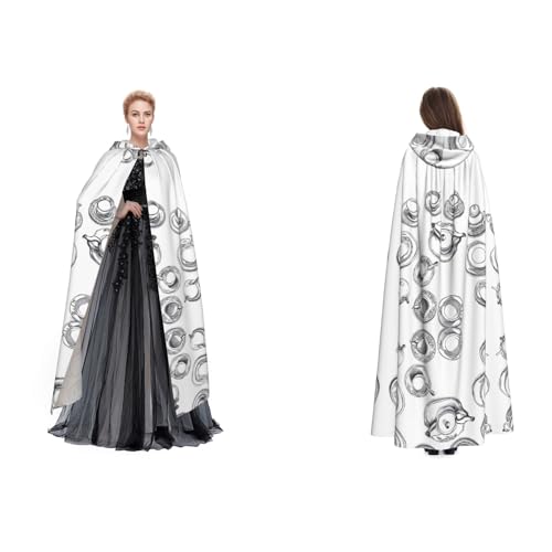 GBMBZSKP Handgezeichnete Teekannen und Tassen, Halloween-Kapuzenumhang, Maskerade, Party, Cosplay, Kostüme, Ostern, Unisex, Vampir-Hexenumhang für Erwachsene GBMBZSKP Handgezeichnete Teekannen und Tassen, Halloween-Kapuzenumhang, Maskerade, Party, Cosplay, Kostüme, Ostern, Unisex, Vampir-Hexenumhang für Erwachsene von GBMBZSKP